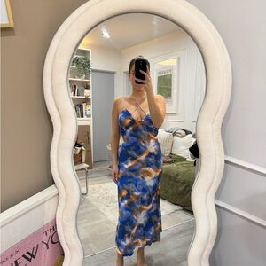 Zara Blue and Orange Backless Sundress